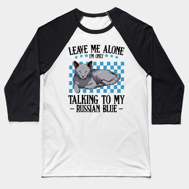 Russian Blue Cat Baseball T-Shirt by Lumio Gifts